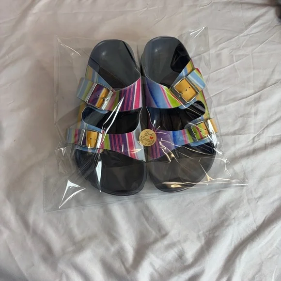 Birkis by Birkenstock Rainbow Stripe Sandals – Women’s 39 (Excellent Condition!) - Picture 6 of 6